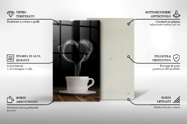 Tábua para cozinha Coração de xícara de café