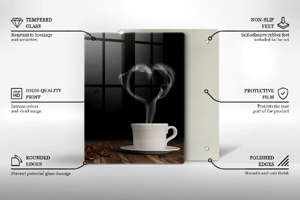 Tábua para cozinha Coração de xícara de café