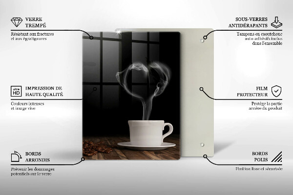 Tábua para cozinha Coração de xícara de café