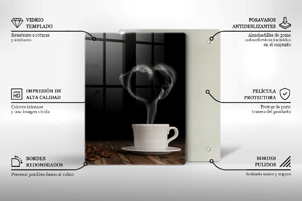 Tábua para cozinha Coração de xícara de café