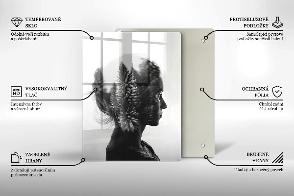 Tábua de cortar de vidro Mulher e a Floresta