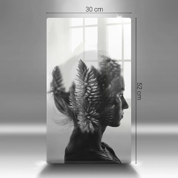 Tábua de cortar de vidro Mulher e a Floresta