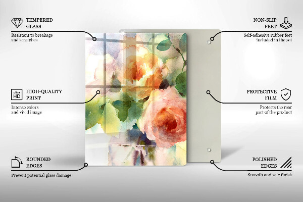 Tábua para corte Flores pintadas