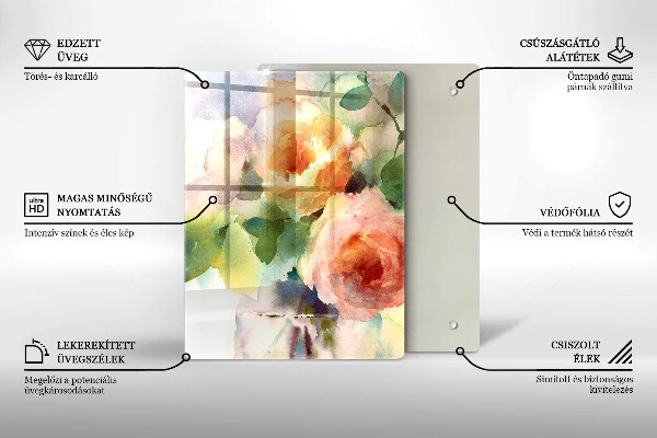 Tábua para corte Flores pintadas