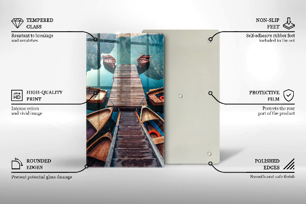 Tábua cozinha Barcos no lago