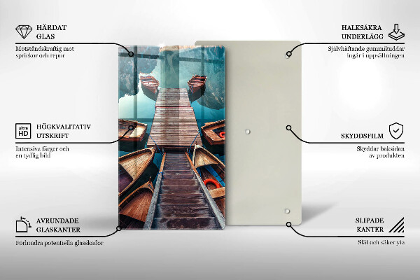 Tábua cozinha Barcos no lago