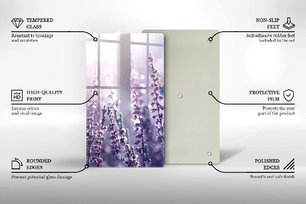 Tábua para cozinha Flores silvestres e uma borboleta