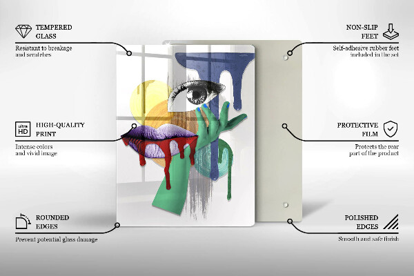 Tábua para corte Arte de colagem abstrata