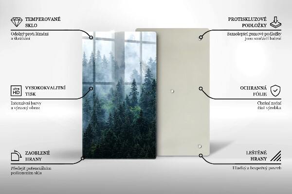 Tábua de corte Árvores da floresta e neblina