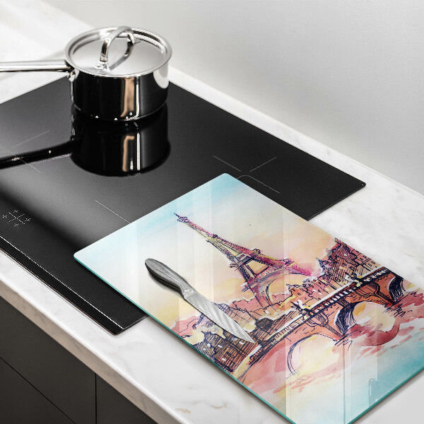 Tábua de cortar alimentos Paisagem parisiense Torre Eiffel