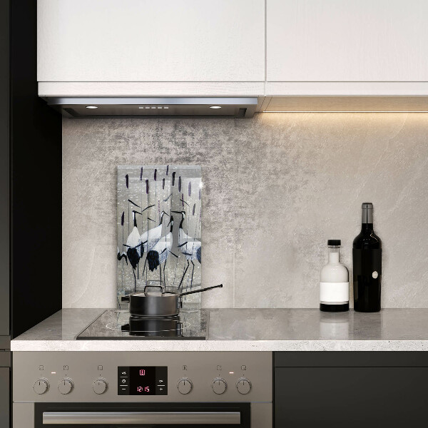 Tábua de cortar de vidro guindastes japoneses