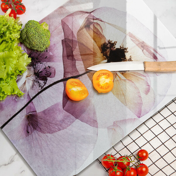 Tábua de vidro Flores delicadas