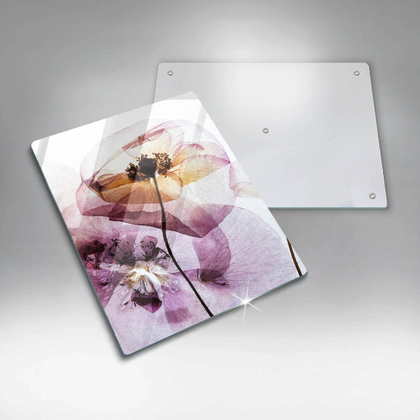 Tábua de vidro Flores delicadas