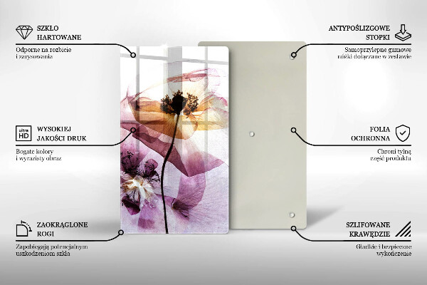 Tábua de vidro Flores delicadas