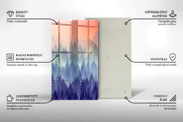 Tábua de cortar alimentos Floresta ao pôr do sol