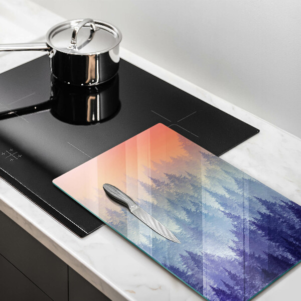 Tábua de cortar alimentos Floresta ao pôr do sol