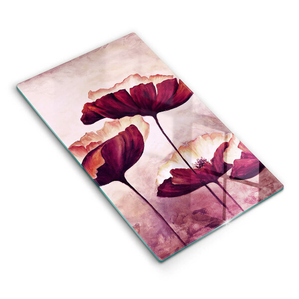 Tábua de cortar de vidro Pintura de flores