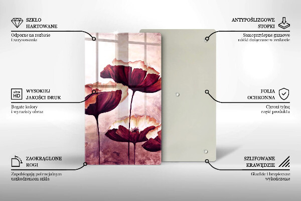 Tábua de cortar de vidro Pintura de flores