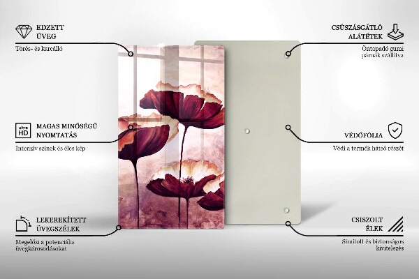 Tábua de cortar de vidro Pintura de flores