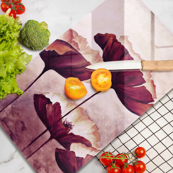 Tábua de cortar de vidro Pintura de flores