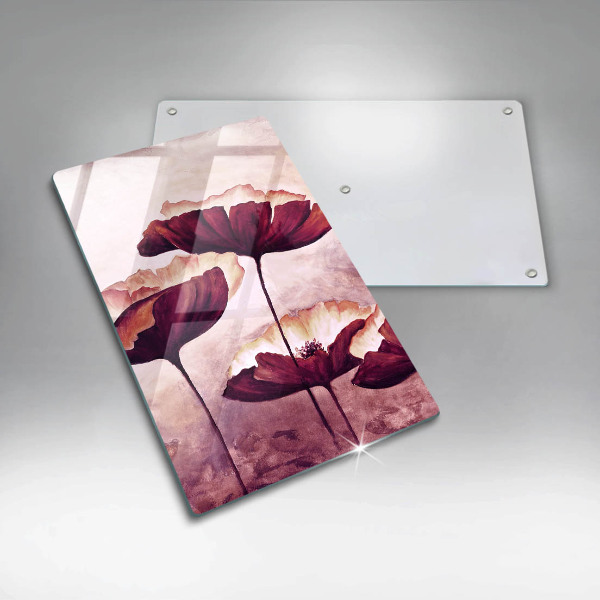 Tábua de cortar de vidro Pintura de flores