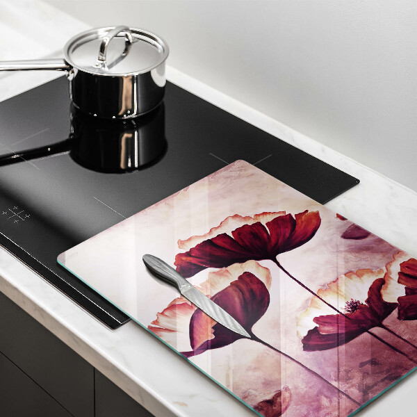 Tábua de cortar de vidro Pintura de flores