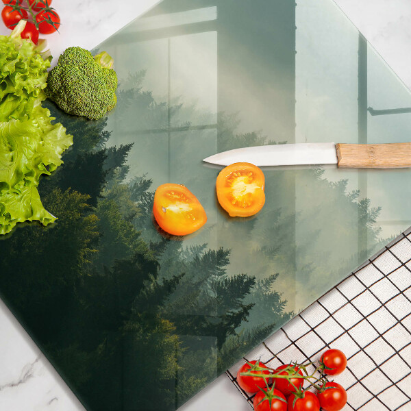 Tábua de cortar Vista da paisagem da floresta