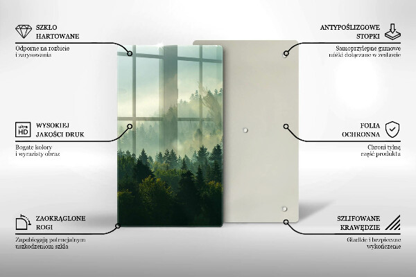 Tábua de cortar Vista da paisagem da floresta