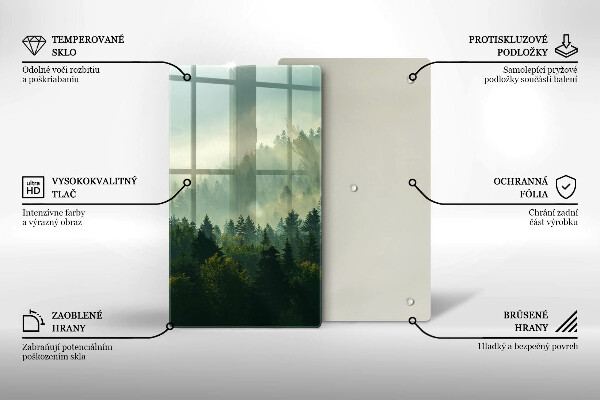 Tábua de cortar Vista da paisagem da floresta