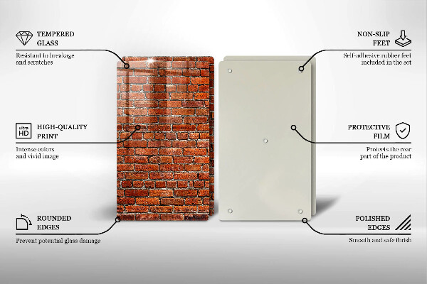 Tábua de cortar alimentos Parede de tijolos