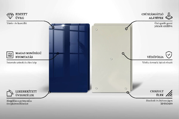 Tábua de vidro Cor azul