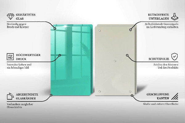 Tábua de corte de vidro Cor verde