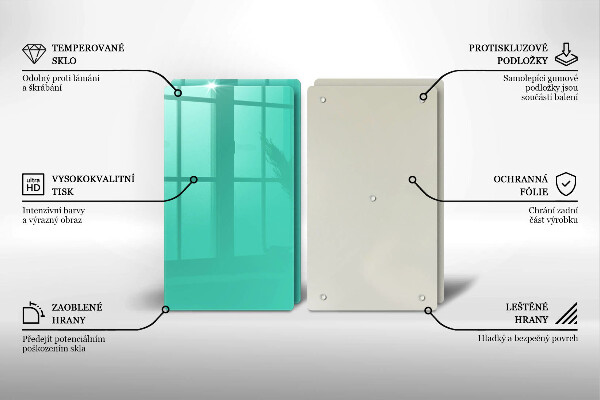 Tábua de corte de vidro Cor verde