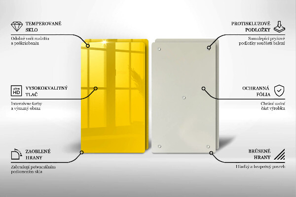 Tábua de cortar alimentos Cor amarela