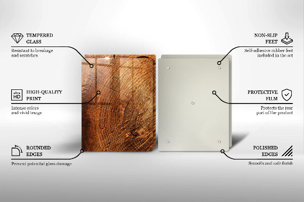 Tábua de cortar Anéis de árvores de madeira