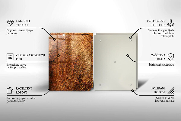 Tábua de cortar Anéis de árvores de madeira