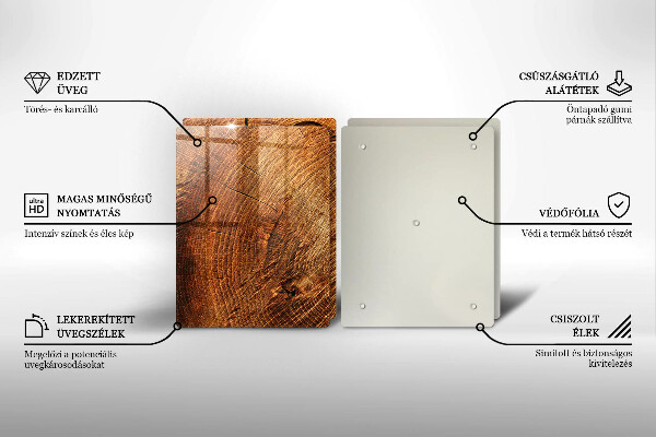 Tábua de cortar Anéis de árvores de madeira