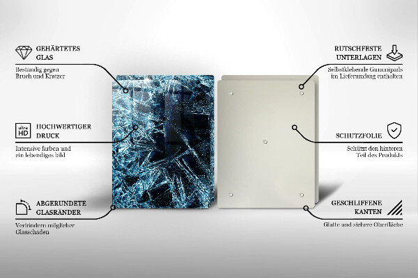 Tábua de cortar de vidro Estrutura de gelo afiada