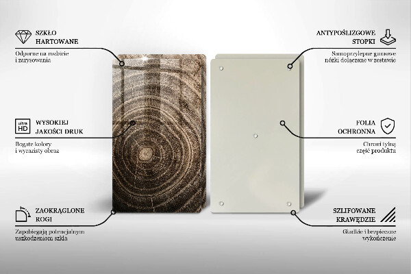 Tábua de cortar alimentos Anéis de árvores de madeira