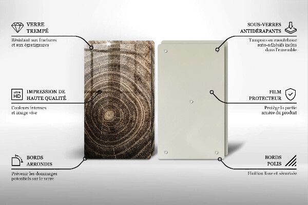 Tábua de cortar alimentos Anéis de árvores de madeira