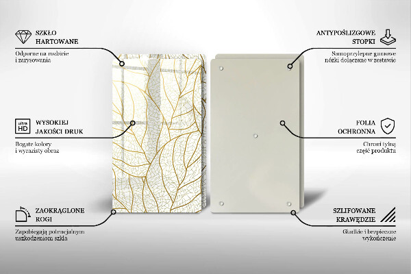 Tábua de cortar Padrão de folha de arte de linha