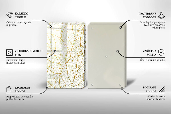 Tábua de cortar Padrão de folha de arte de linha