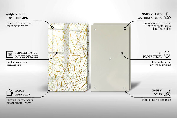 Tábua de cortar Padrão de folha de arte de linha