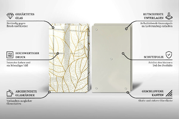 Tábua de cortar Padrão de folha de arte de linha