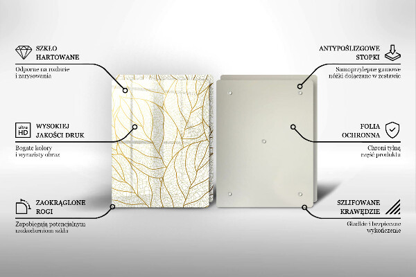 Tábua de cortar Padrão de folha de arte de linha