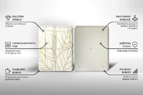 Tábua de cortar Padrão de folha de arte de linha