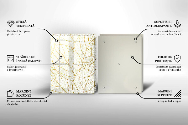 Tábua de cortar Padrão de folha de arte de linha