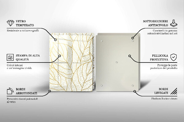 Tábua de cortar Padrão de folha de arte de linha