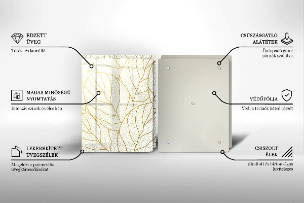 Tábua de cortar Padrão de folha de arte de linha
