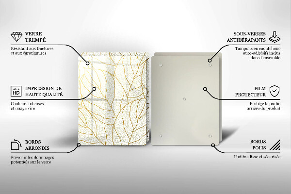 Tábua de cortar Padrão de folha de arte de linha